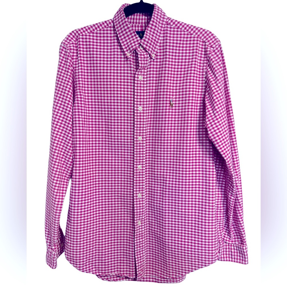 Ralph Lauren Blue Label Mens Plaid Button Down Long Sleeve Shirt.  Size …